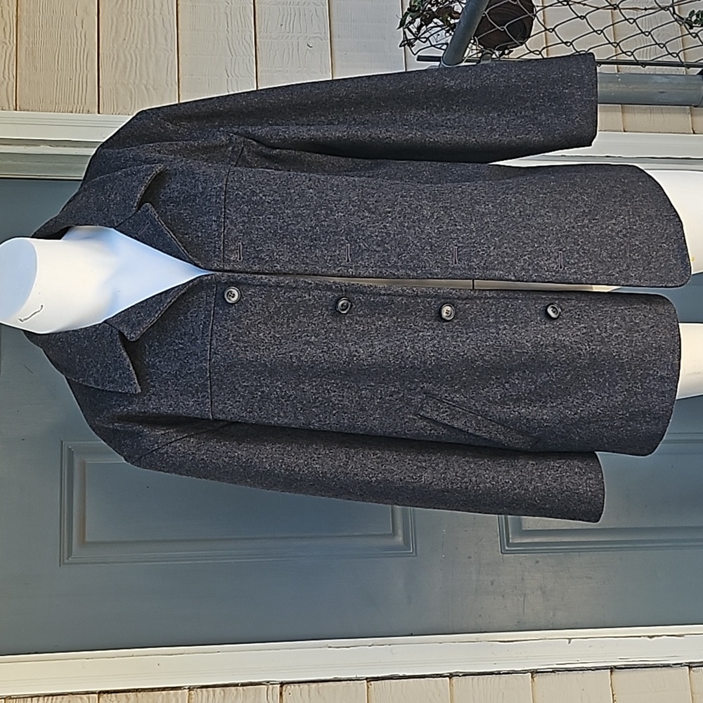Gorgeous J CREW Men's 78% Grey Wool woolen button down coat